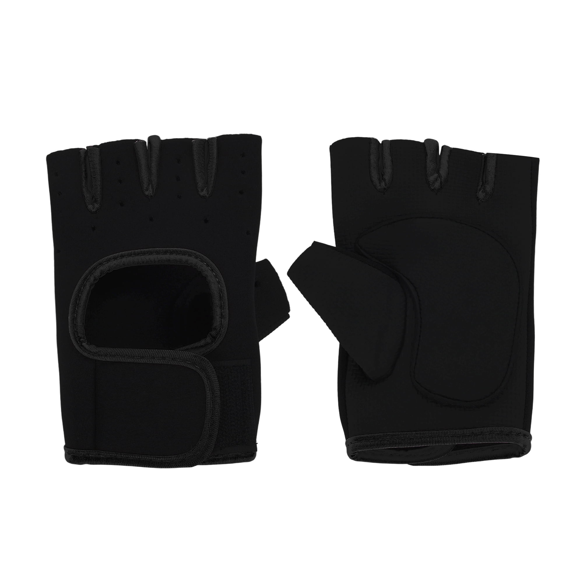 Unique Bargains 1Pair Half-finger Strength Training Sport Gloves Black Medium