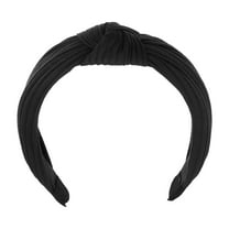 Unique Bargains Textured Cotton Knot Headband Soft Hairband for Women 1.3 Inch Wide 1 Pcs Black