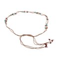 thumbnail image 1 of Unique Bargains 1Pc Adjustable Waist Belt Bohemian Tie Belt Bohemian Colored Beads Pattern Brown, 1 of 5