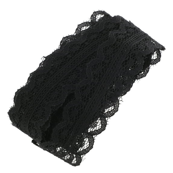 Unique Bargains 1Pc Adjustable choker necklace Lace Bow Pattern Wrap around wrist bracelet Black