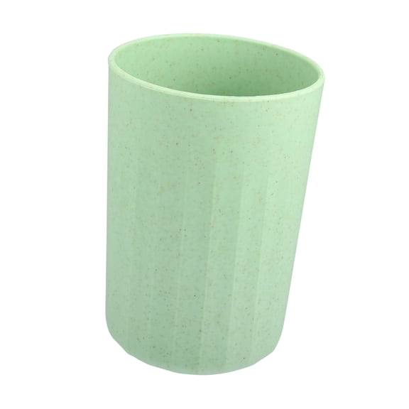 Unique Bargains 1Pc Bathroom Tumbler with Smooth Lines Wheat Straw Cup for Toothpaste Green