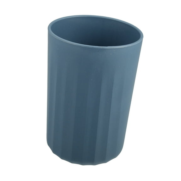 Unique Bargains 1Pc Bathroom Tumbler with Smooth Lines Wheat Straw Cup for Toothpaste Deep Blue