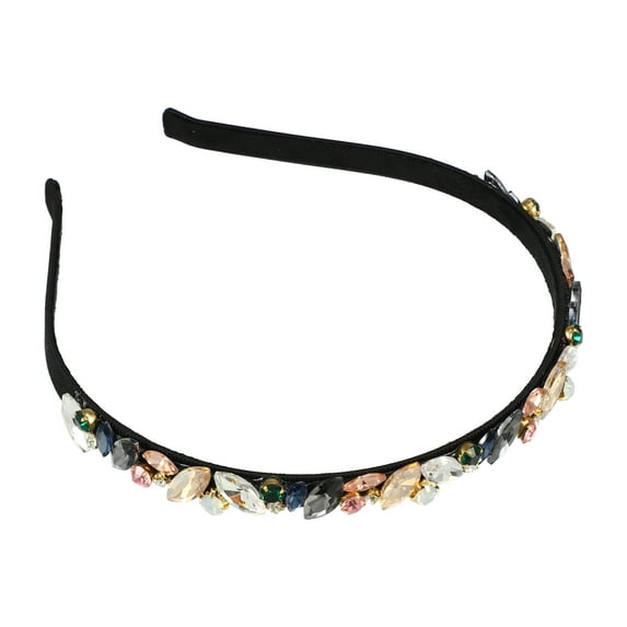 Unique Bargains 1Pc Bling Rhinestone Headband Unspecified Shapes Assorted Color Rhinestone Headband for Women