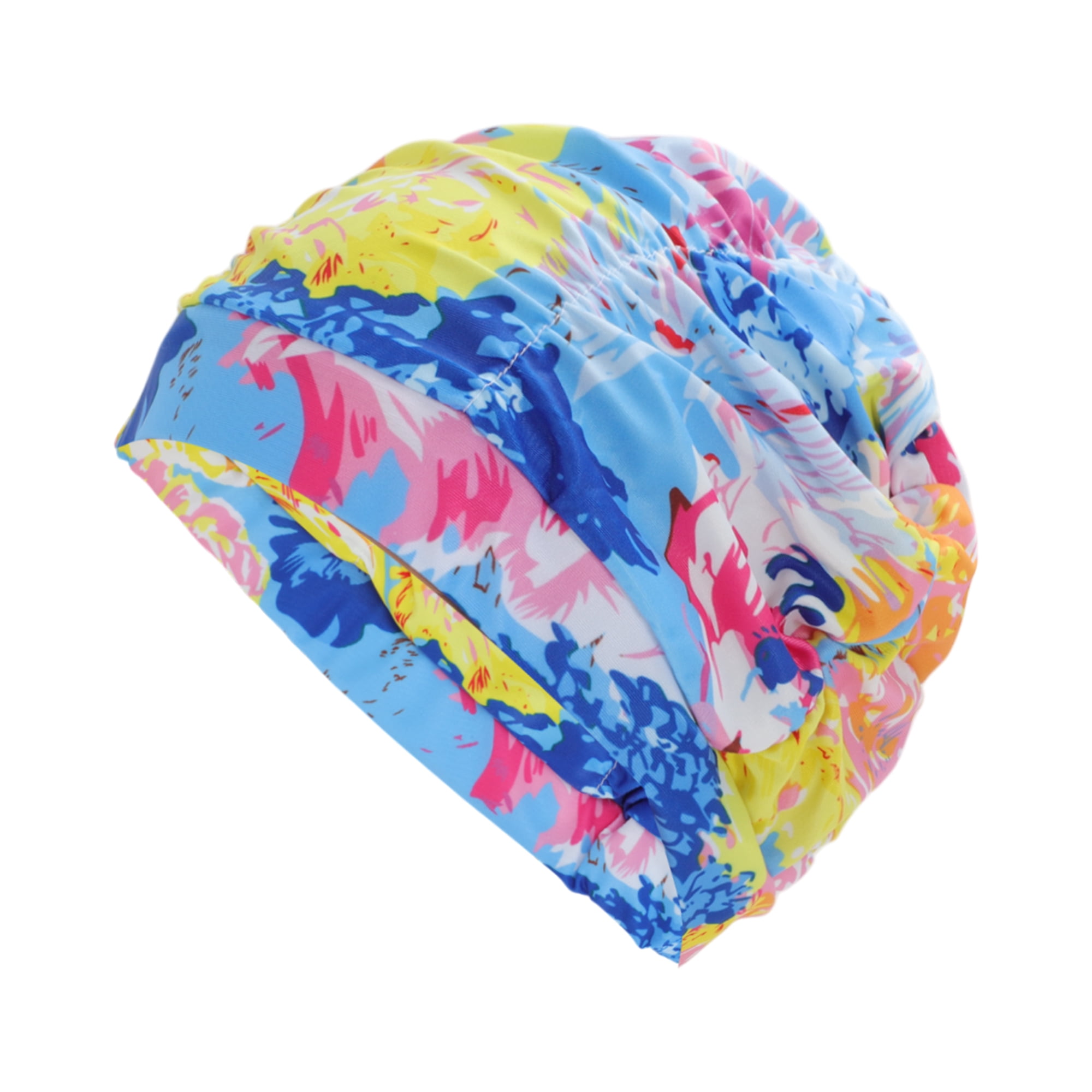 Unique Bargains 1Pc Breathable Pleated Style Swimming Cap Assorted Color