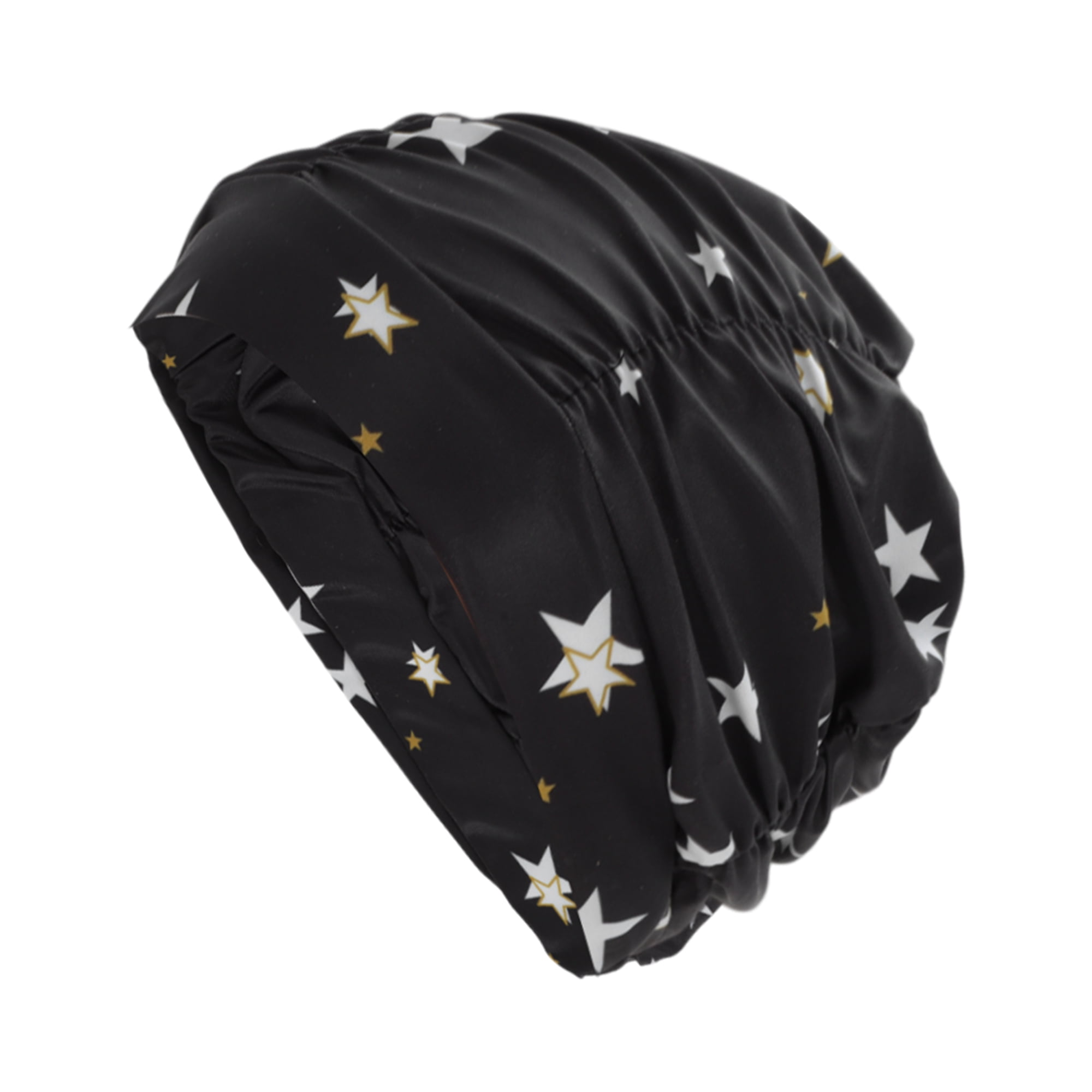 Unique Bargains 1Pc Breathable Pleated Style Swimming Cap Black White