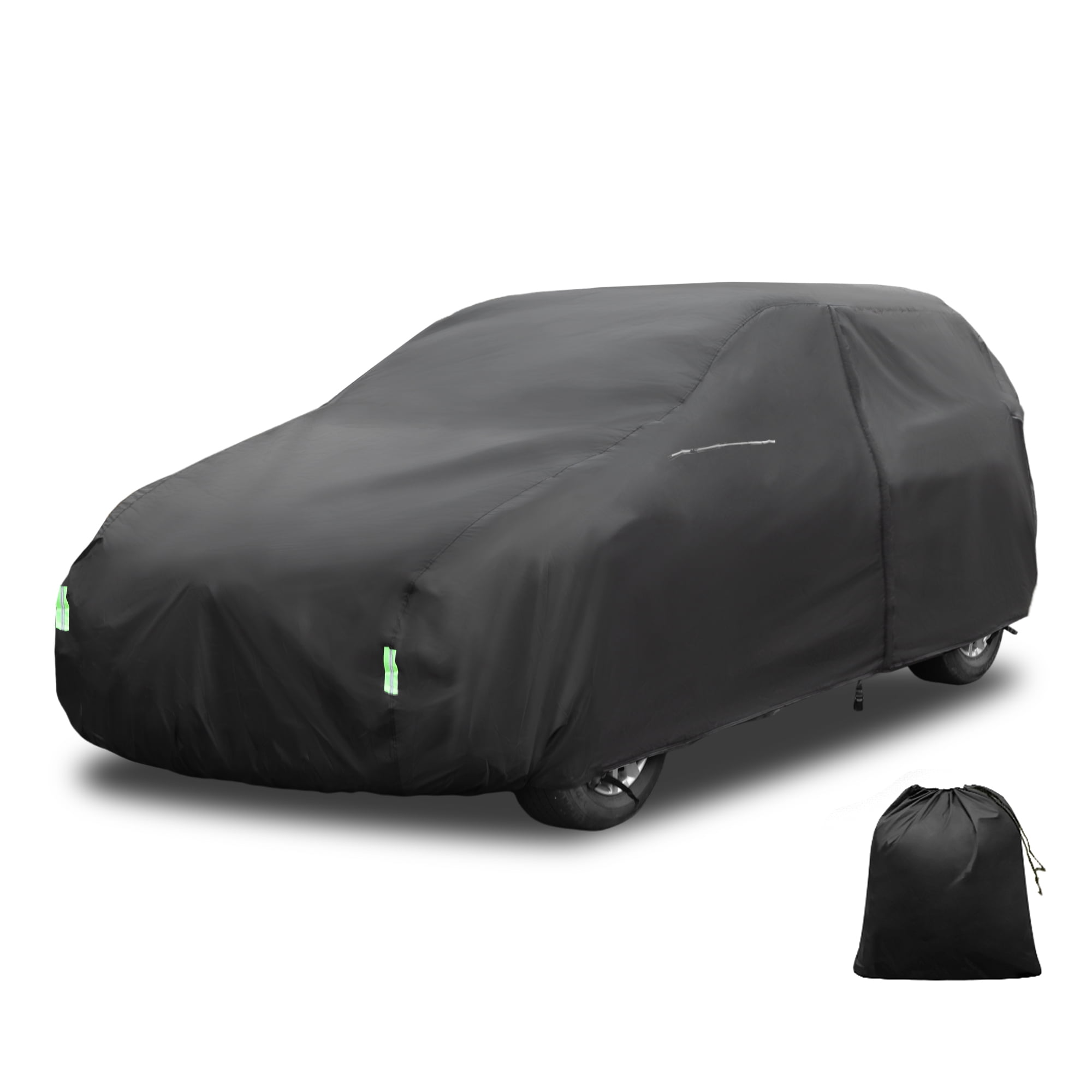 Unique Bargains 1Pc Car Cover 210D-PU Universal Black 192.91"×57.09"×57.09"