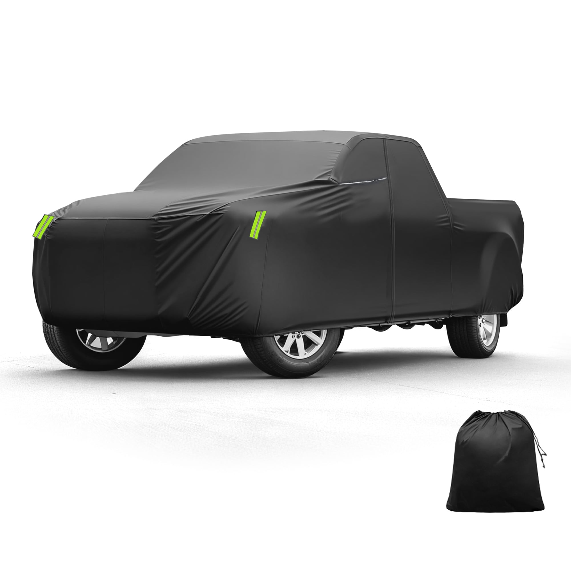 Unique Bargains 1Pc Car Cover 210D-PU Universal Black 228.35"×67.72"×73.62"
