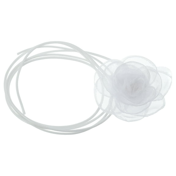 Unique Bargains 1Pc Choker Necklace Grace Rose Bandages Wrap Around Wrist Bracelet White