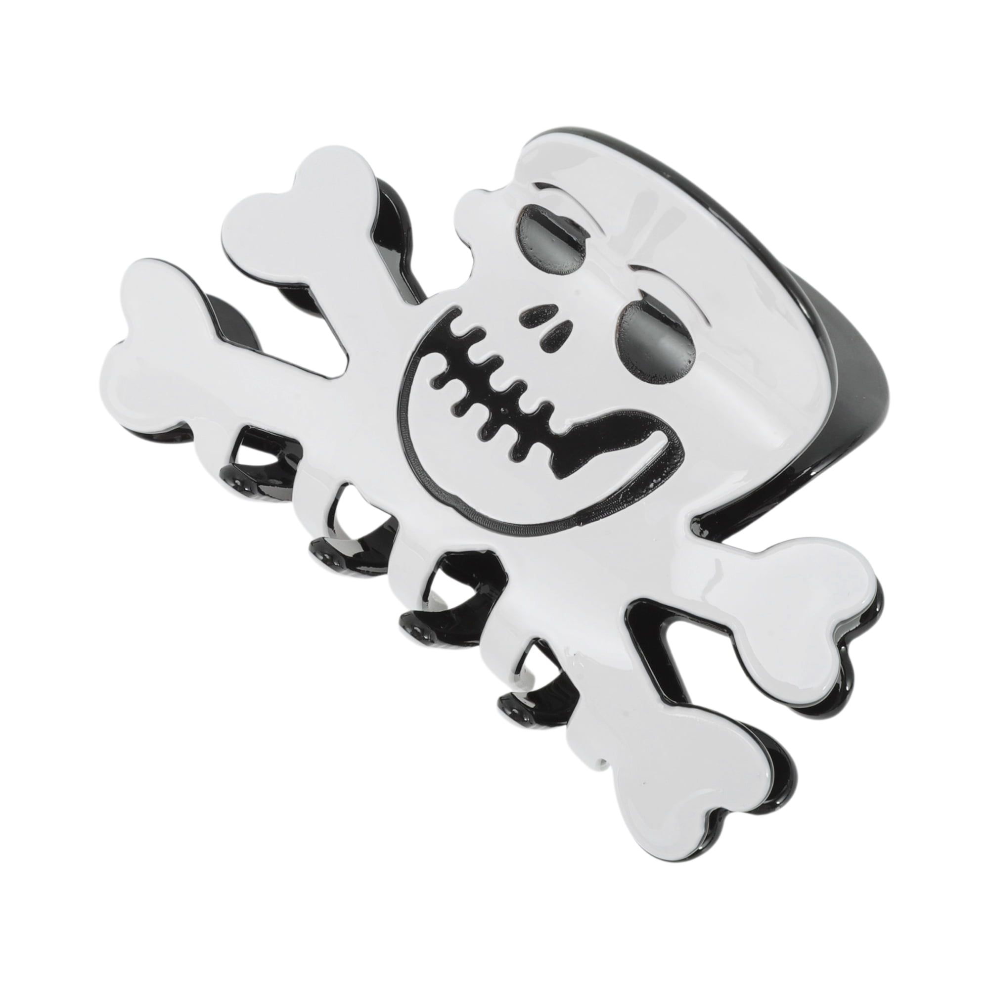 Adorable Skull Claw Hair Clips Halloween  ? ✨✨Black and Silver Amazon.com : Halloween Hair Claw Clip -Dark Gray Skull Bones  main image 2