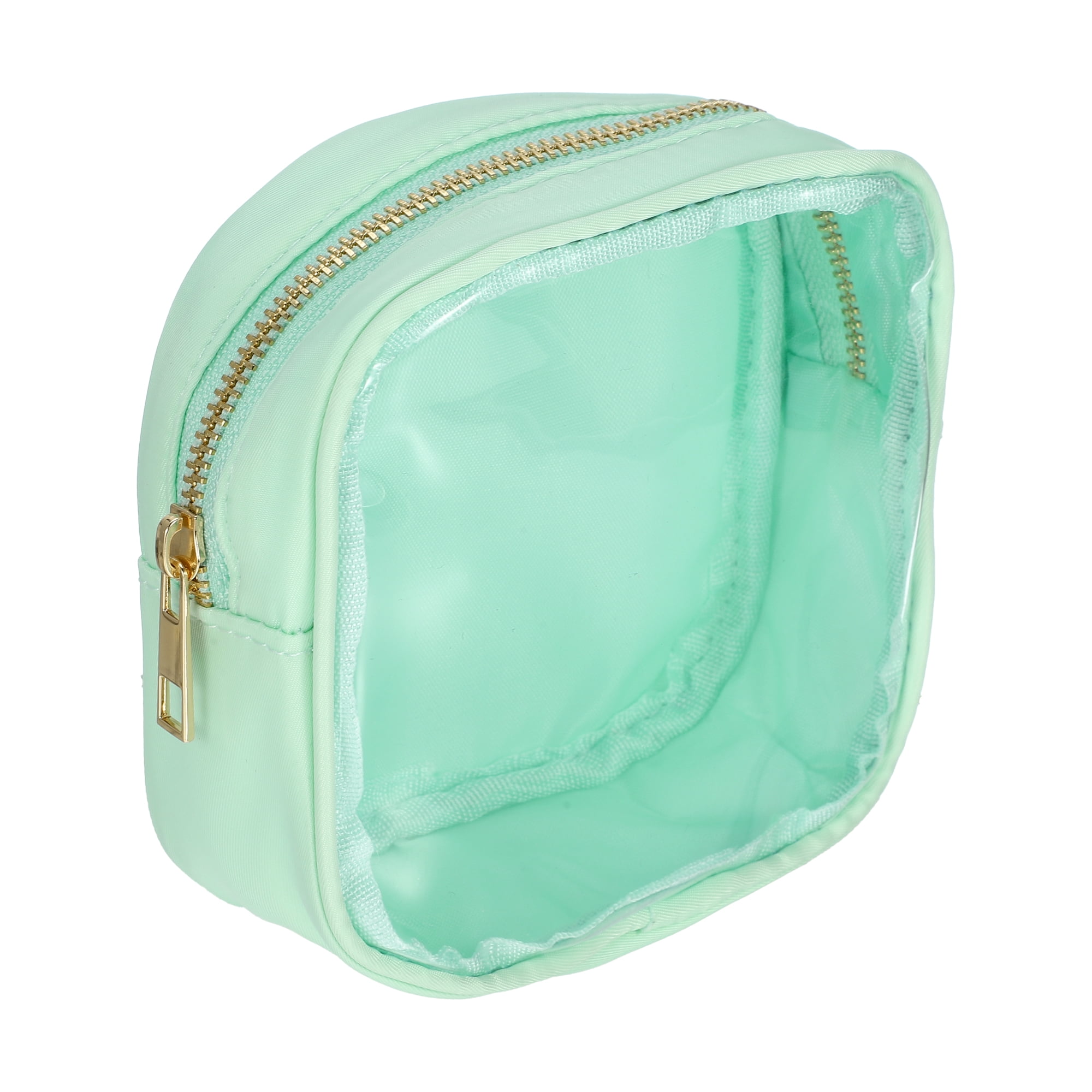 Unique Bargains 1Pc Clear Mini Waterproof Storage Makeup Bag Transparent Mint Green