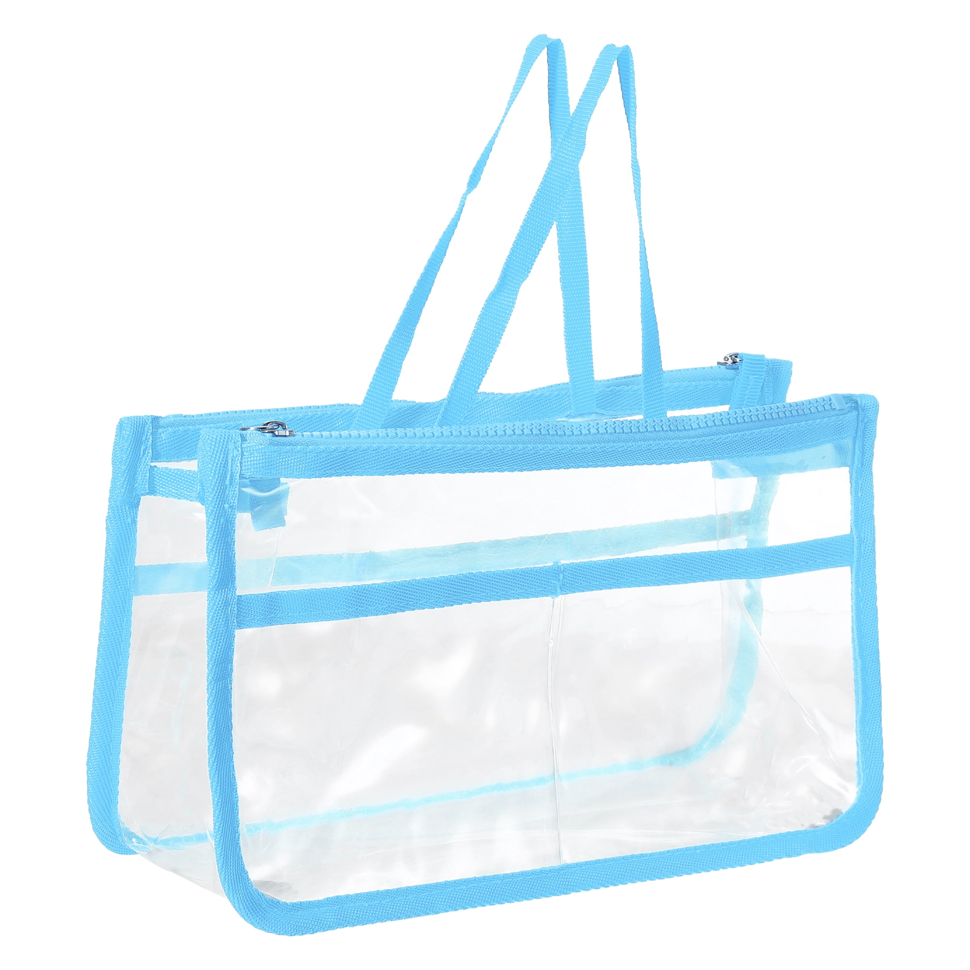 Unique Bargains 1Pc Clear Waterproof Polyvinyl Chloride Toiletry Bag Waterproof Blue