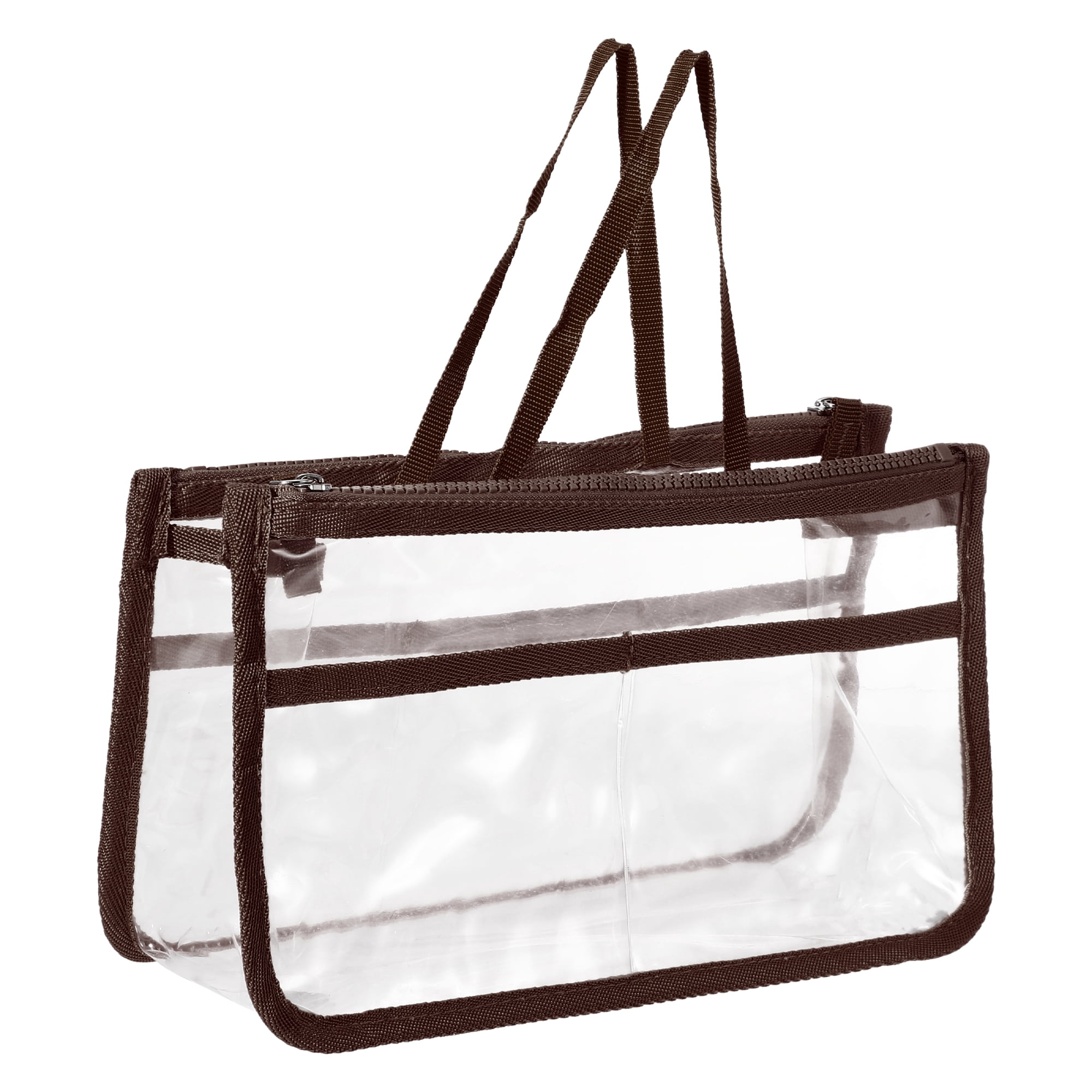 Unique Bargains 1Pc Clear Waterproof Polyvinyl Chloride Toiletry Bag Waterproof Brown