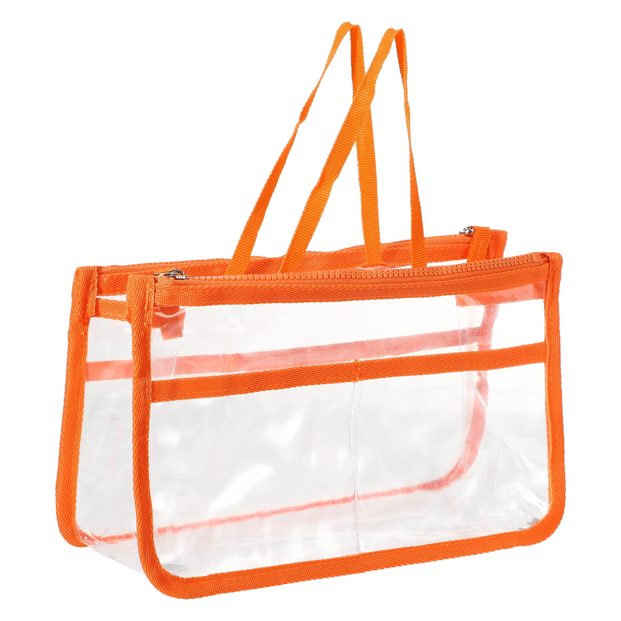 Unique Bargains 1Pc Clear Waterproof Polyvinyl Chloride Toiletry Bag Waterproof Orange