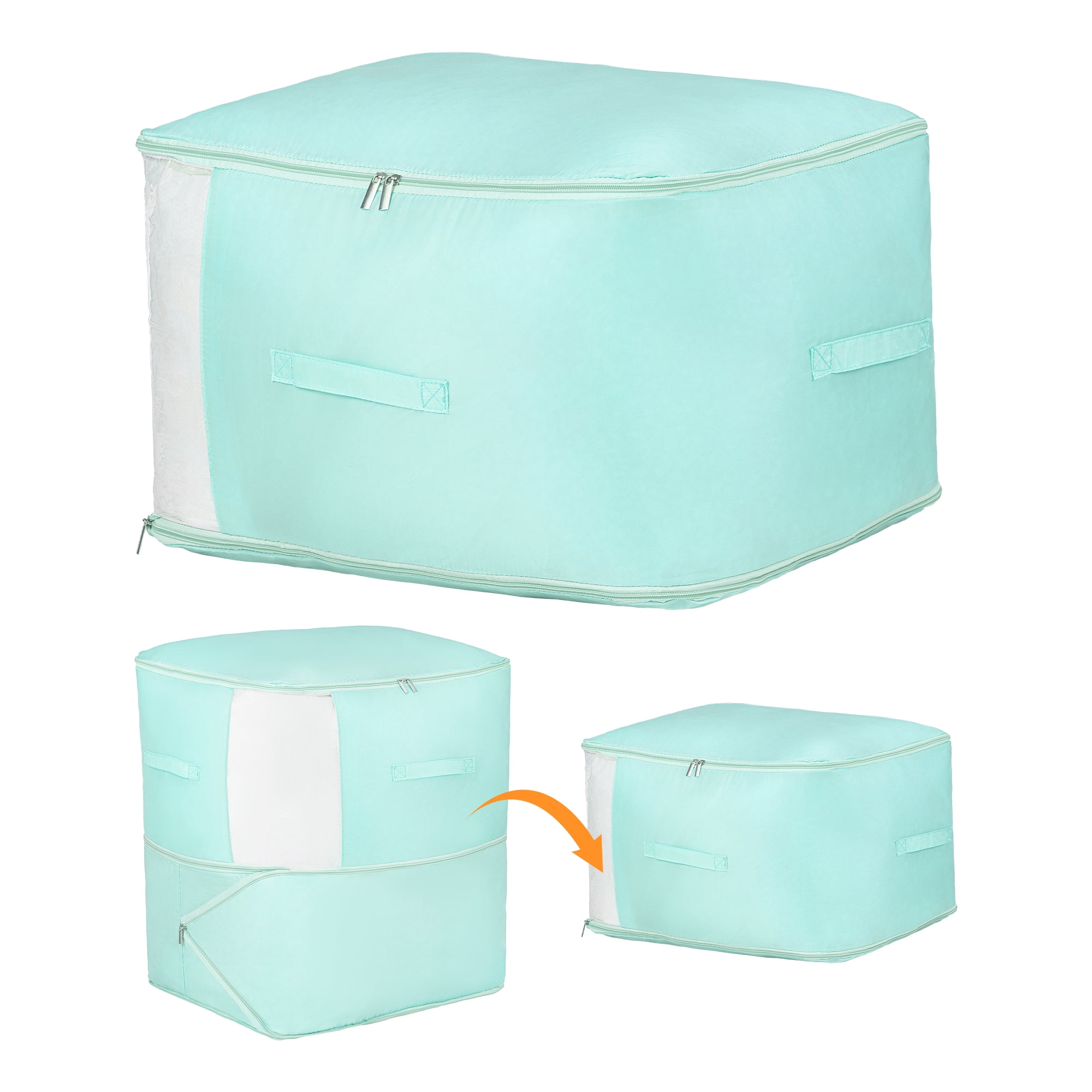Unique Bargains 1Pc Clothes Expandable Storage Bag Light Green 21.3*16.5*23.6in