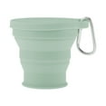 thumbnail image 1 of Unique Bargains 1Pc Collapsible Cups Portable Folding Cup with Carabiner Folded Height 1.8cm Camping Water Cup 180ml Green, 1 of 5