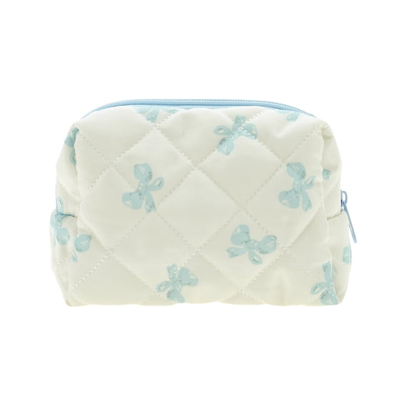 Unique Bargains 1Pc Durable Butterfly Pattern Storage Makeup Bag for Travel Blue Beige