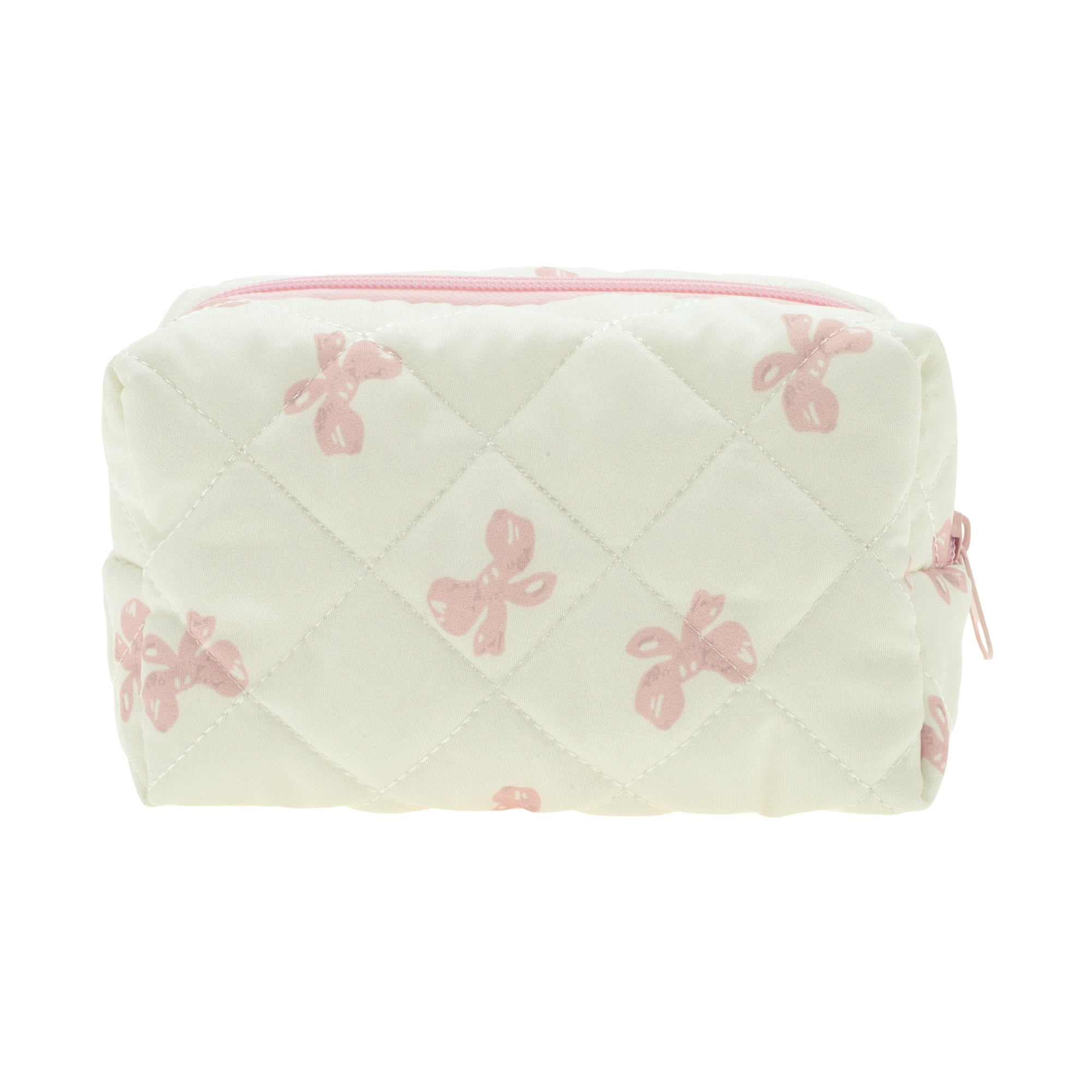 Unique Bargains 1Pc Durable Butterfly Pattern Storage Makeup Bag for Travel Pink Beige