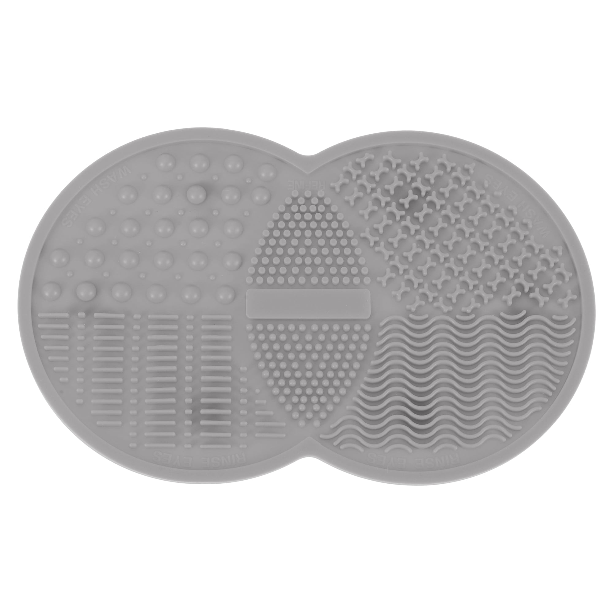 Unique Bargains 1Pc Durable Double Circle Shape Makeup Sponge Brush Cleaner Gray