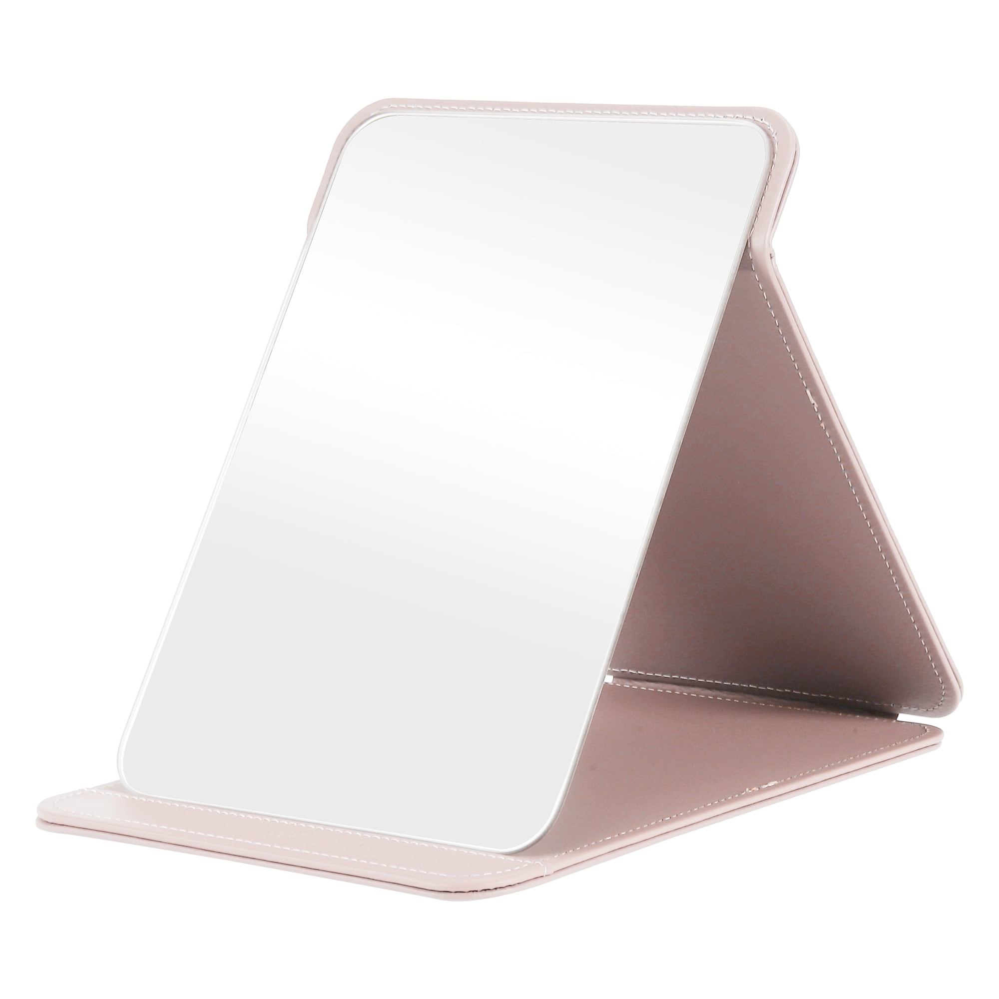 Unique Bargains 1pc Foldable Makeup Mirror for Travel and Vacation Pink Extra Large