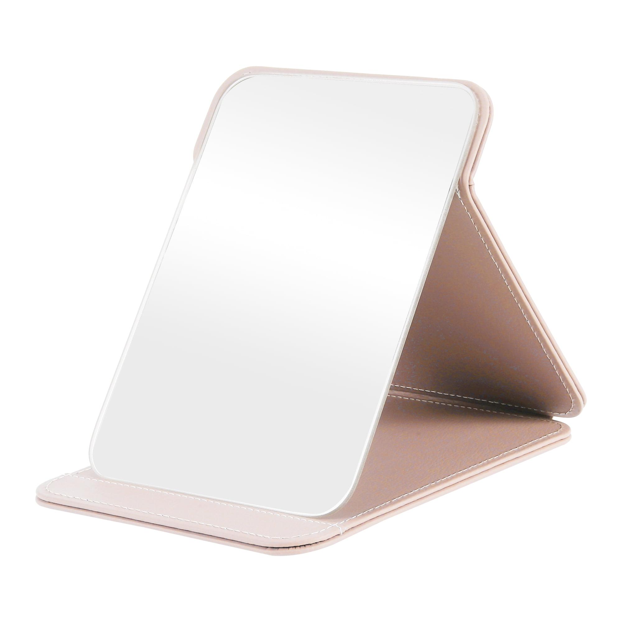 Unique Bargains 1pc Foldable Makeup Mirror for Travel and Vacation Pink Large