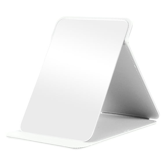 Unique Bargains 1pc Foldable Makeup Mirror for Travel and Vacation White Extra Large