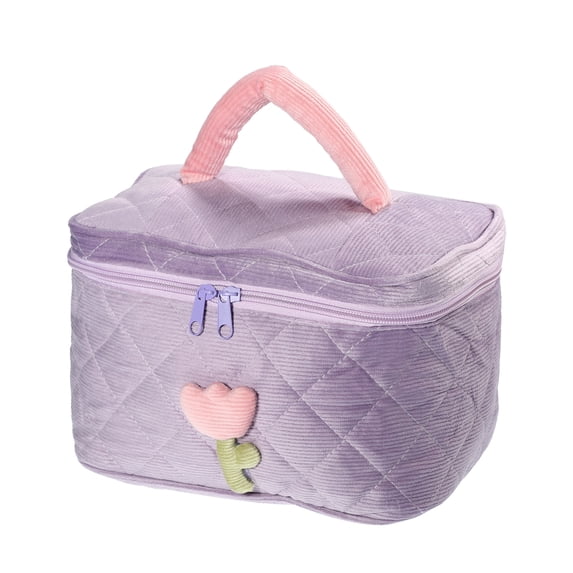 Unique Bargains 1Pc Great Large Portable Travel Cosmetic Storage Toiletry Bag Purple