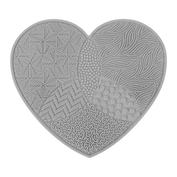 Unique Bargains 1Pc Heart-shaped Makeup Sponge Brush Cleaner for Quickly Cleaning Gray