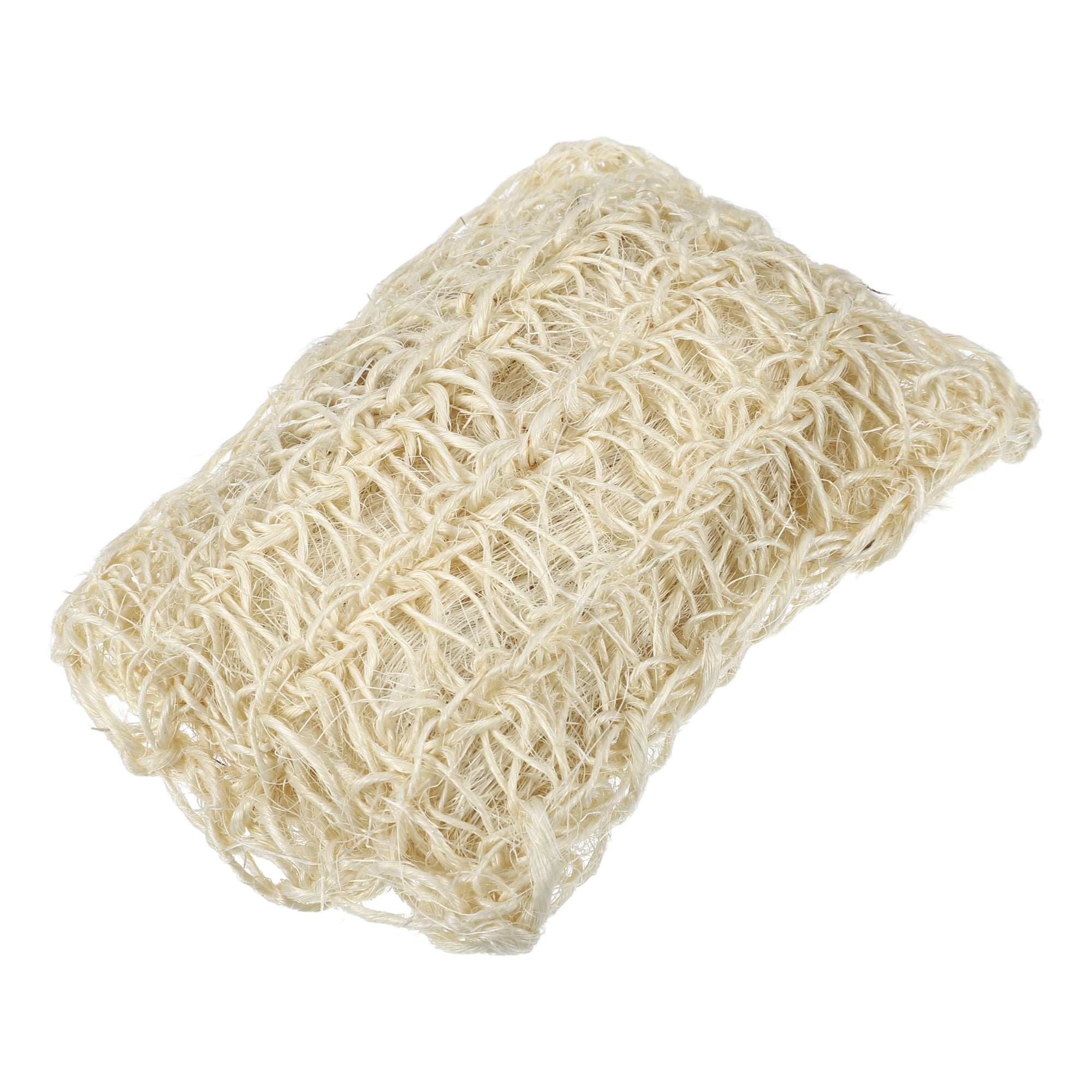 Unique Bargains 1Pc Jute Bath Brush Body Scrubber 5.47"x3.82"x1.85" Beige