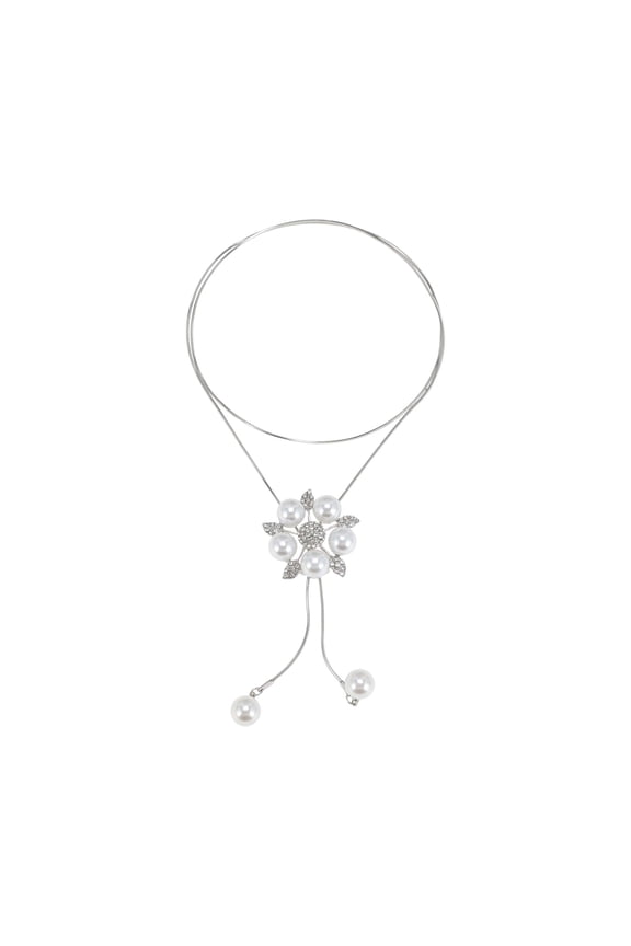 1Pc Long Sweater Necklace Adjustable Simple Long Pendant Pendant Necklace 31.89" Silver Tone