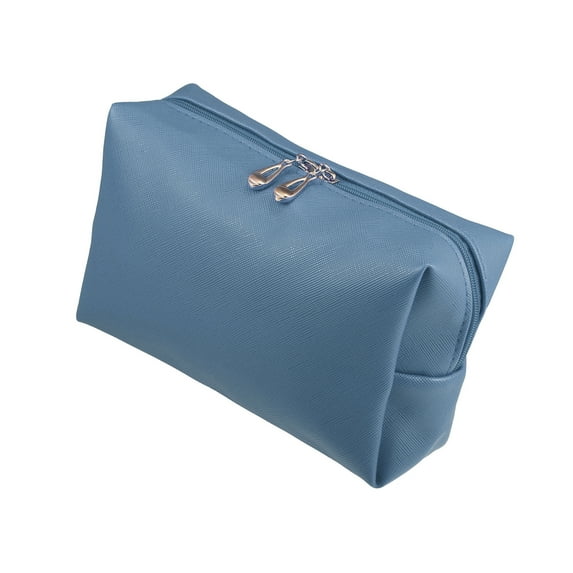 Unique Bargains Floral Makeup Bag Zipper Flower Cosmetic Pouch Blue