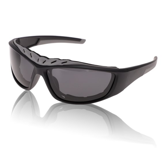 Unique Bargains 1Pc Motorcycle Riding Goggles Anti-glare Tri-acetel Cellulose PC UV400 Cycling Sunglasses Deep Gray Lens Black Frame