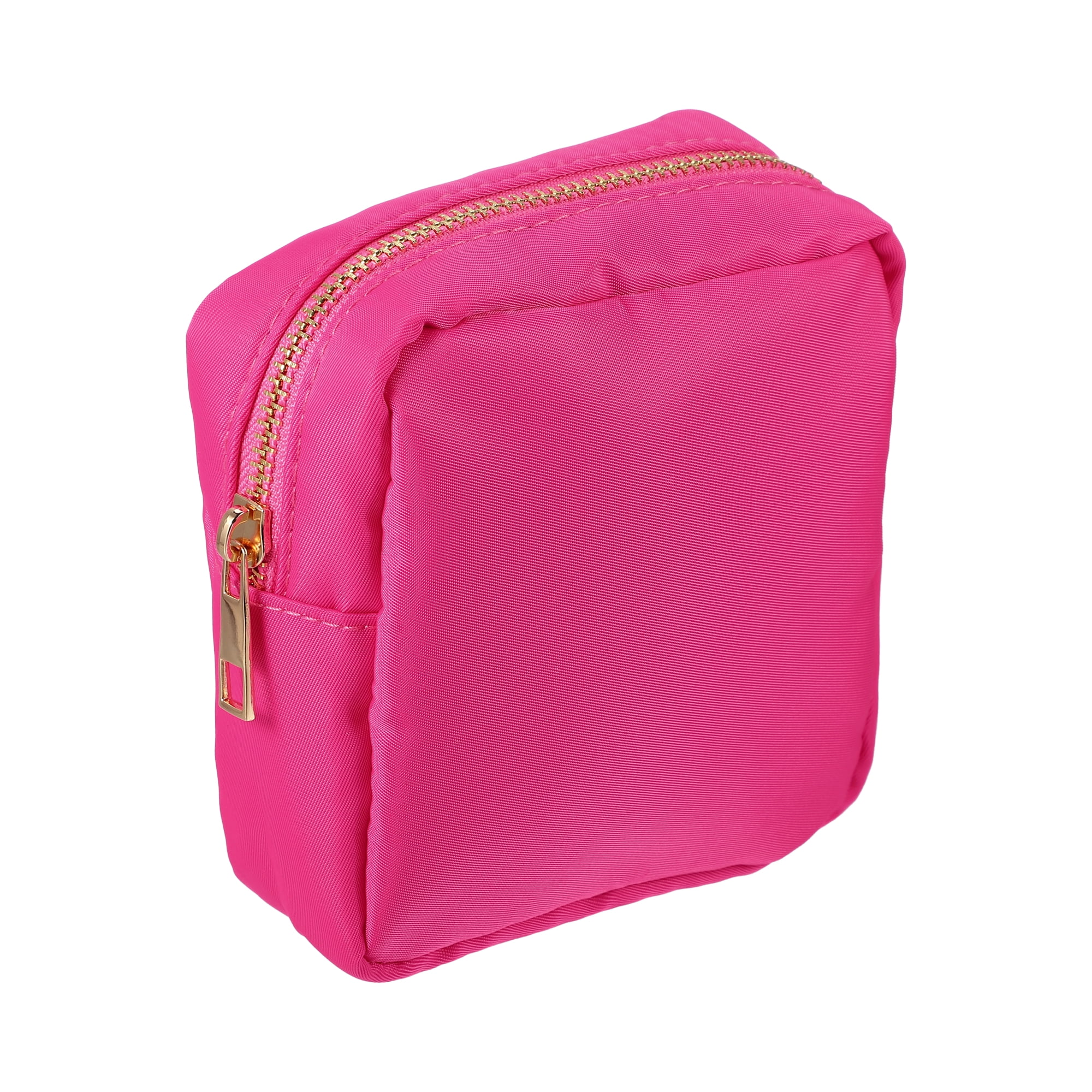 Unique Bargains 1Pc Nylon Mini Waterproof Storage Makeup Bag Waterproof Storage Rose Red