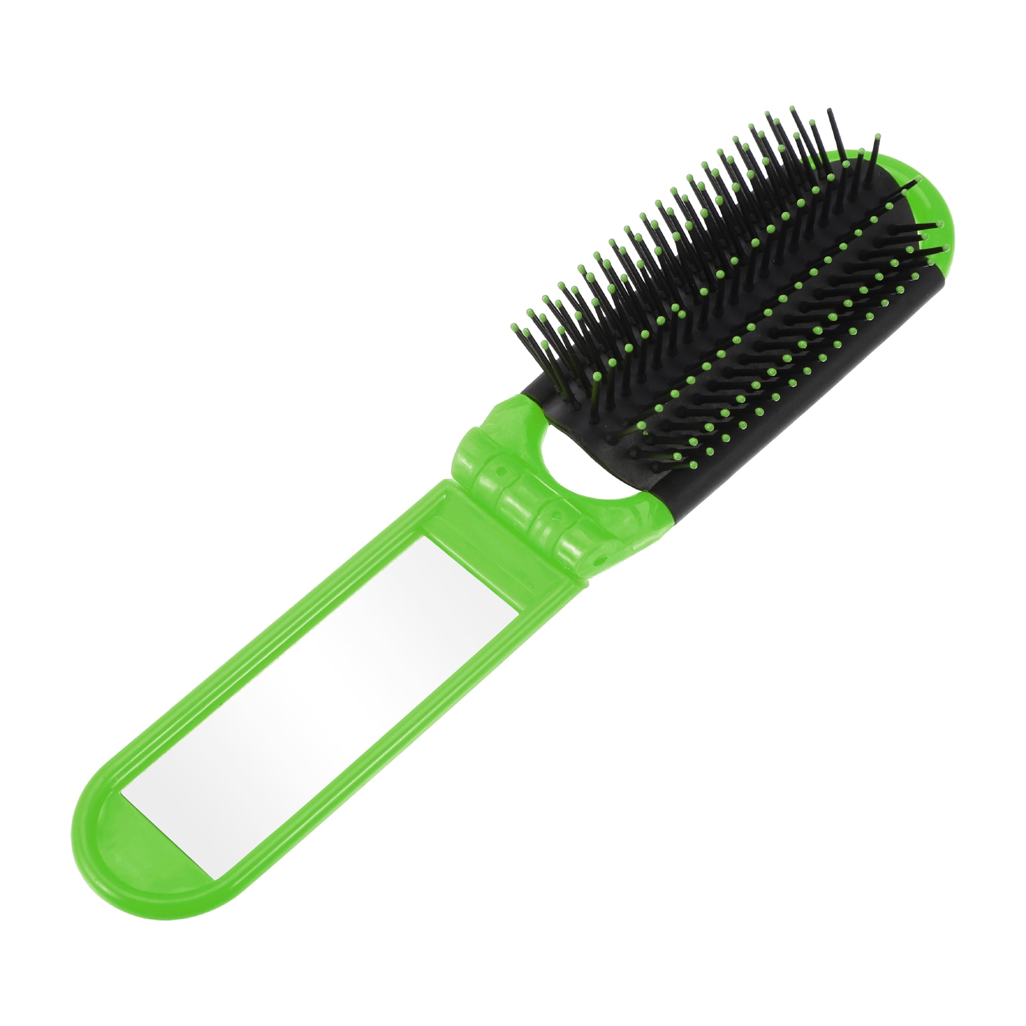Unique Bargains 1Pc Portable Foldable Mirror Comb Green