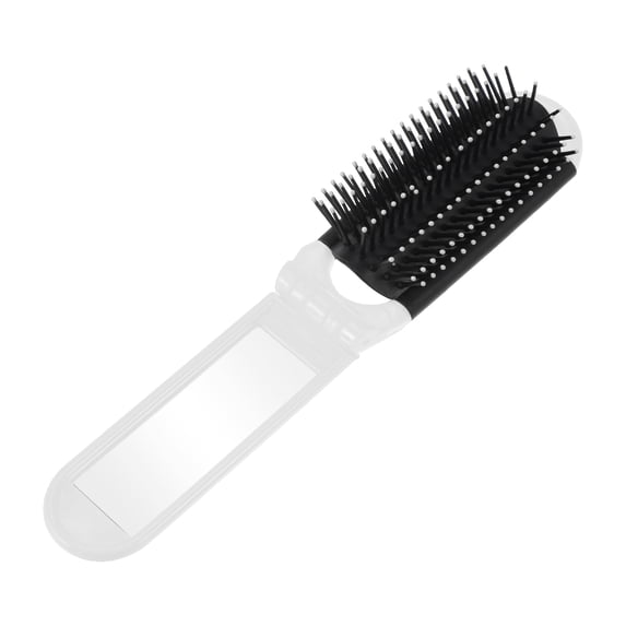 Unique Bargains 1Pc Portable Foldable Mirror Comb White
