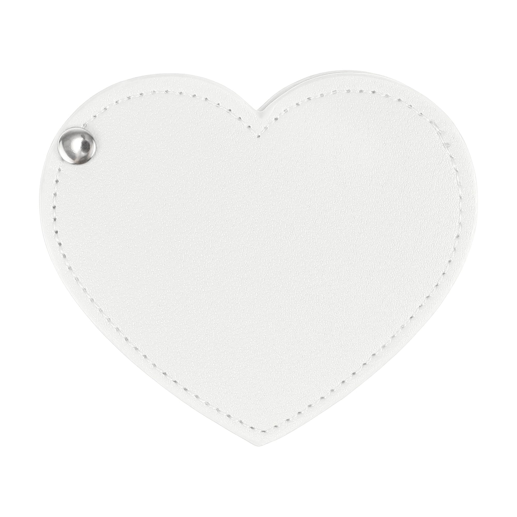 Unique Bargains 1Pc Rotating Heart Makeup Mirror for Travel White