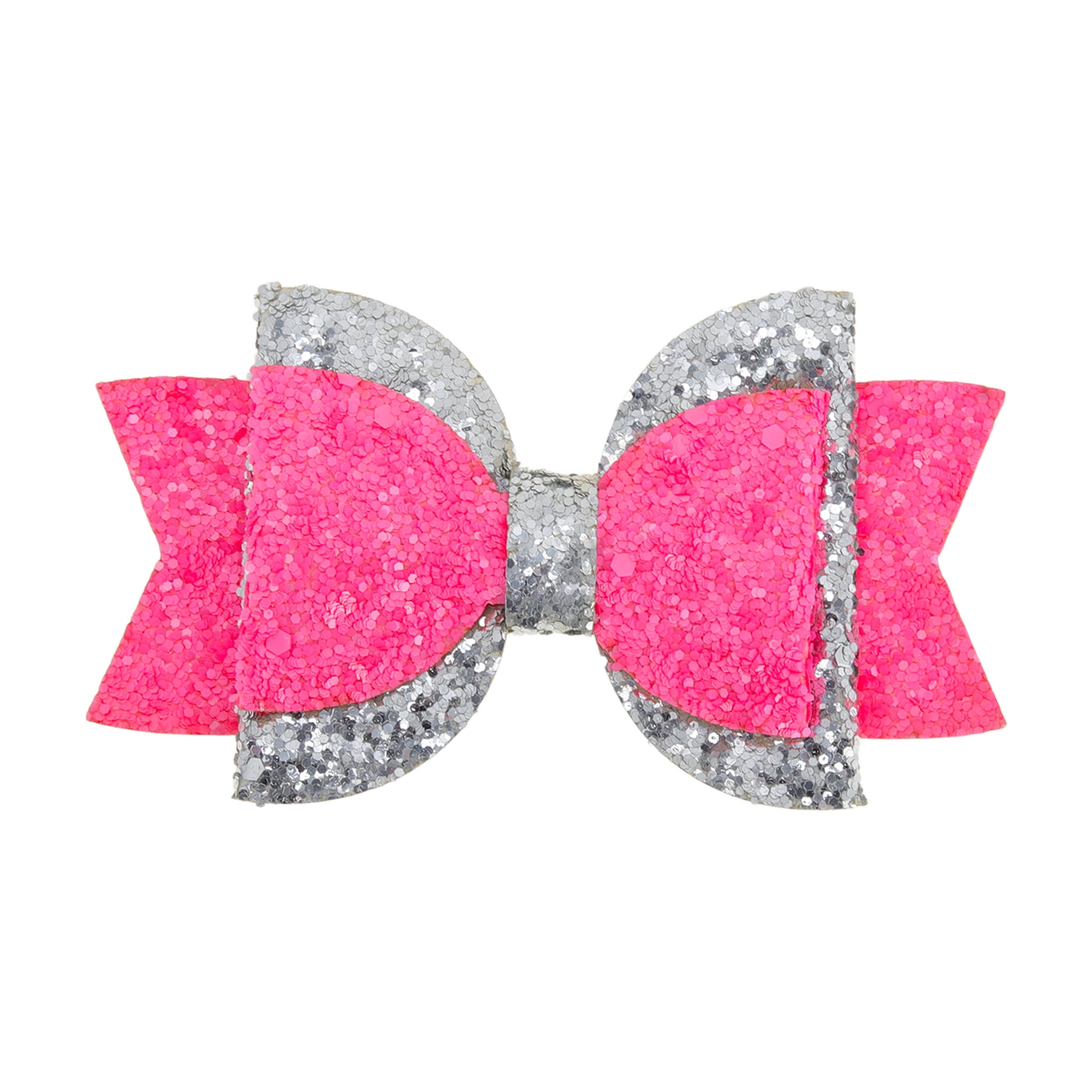Unique Bargains 1Pc Shiny Bow Home Decoration Drinkware Accessory Pink Silver Tone