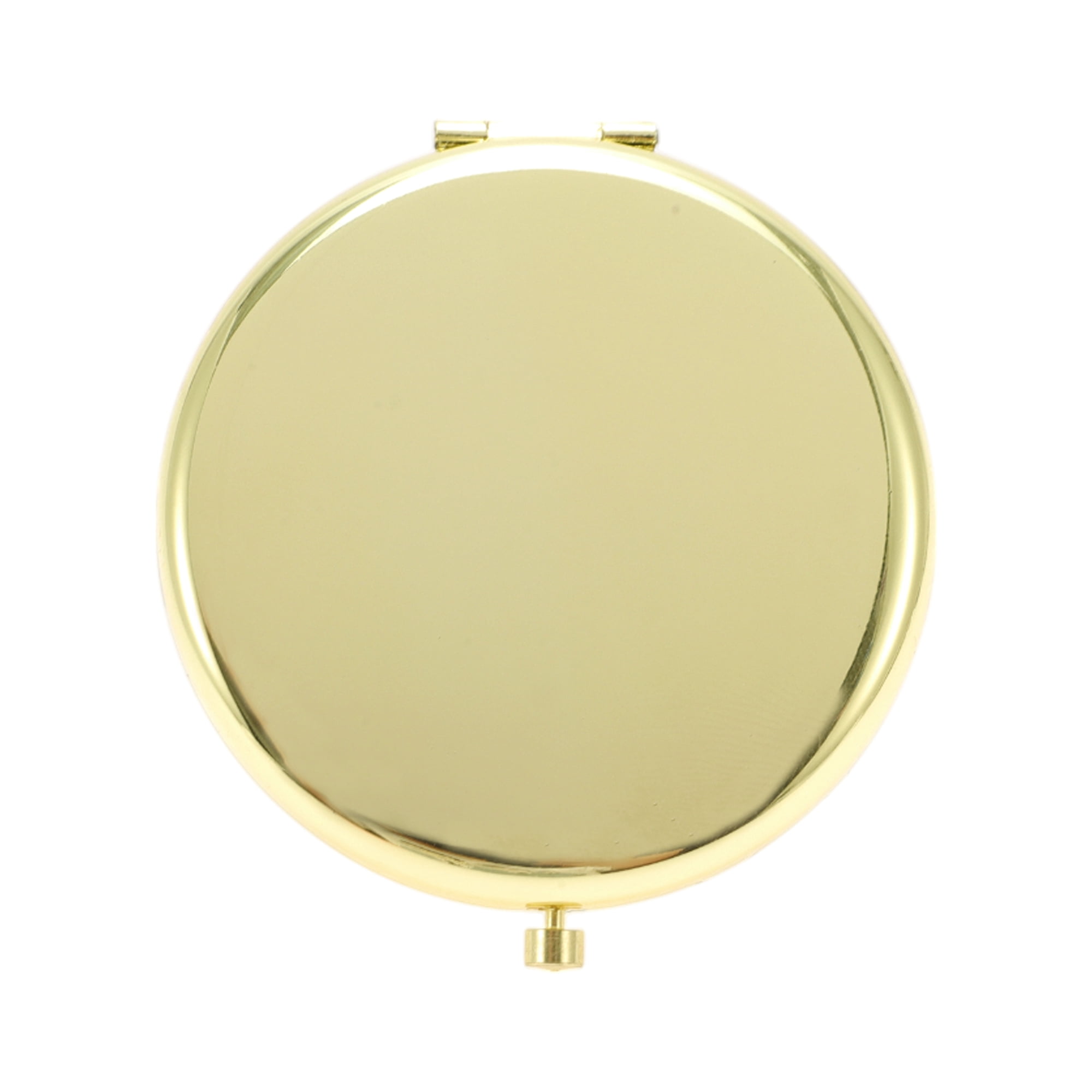 Unique Bargains 1Pc Simple Small Circle Makeup Mirror for Travel Vacation Gold Tone