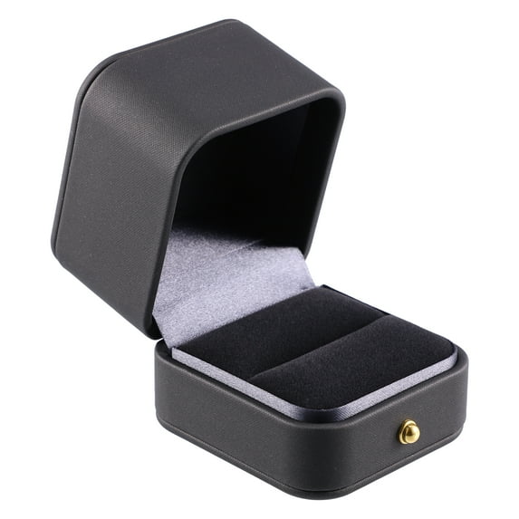 Unique Bargains 1Pc Single Ring Box Jewelry Storage Display Stand Ring Organizer Case Plastic Gift Box for Wedding Gray