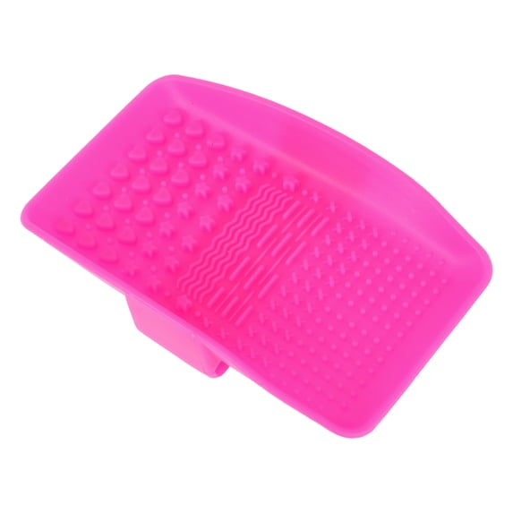 Unique Bargains 1Pc Square Makeup Sponge Brush Cleaner for Quickly Cleaning Rose Red