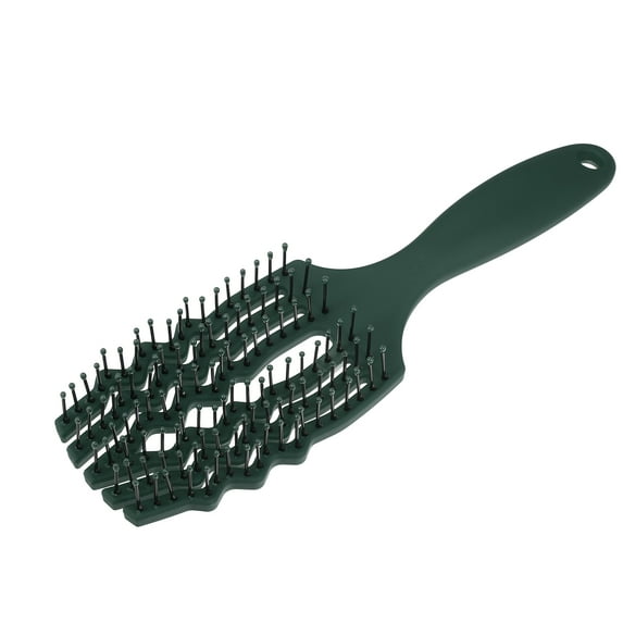 Unique Bargains 1Pc Tangle Hair Brush Paddle Detangler Hair Comb for All Hair Types Dark Green