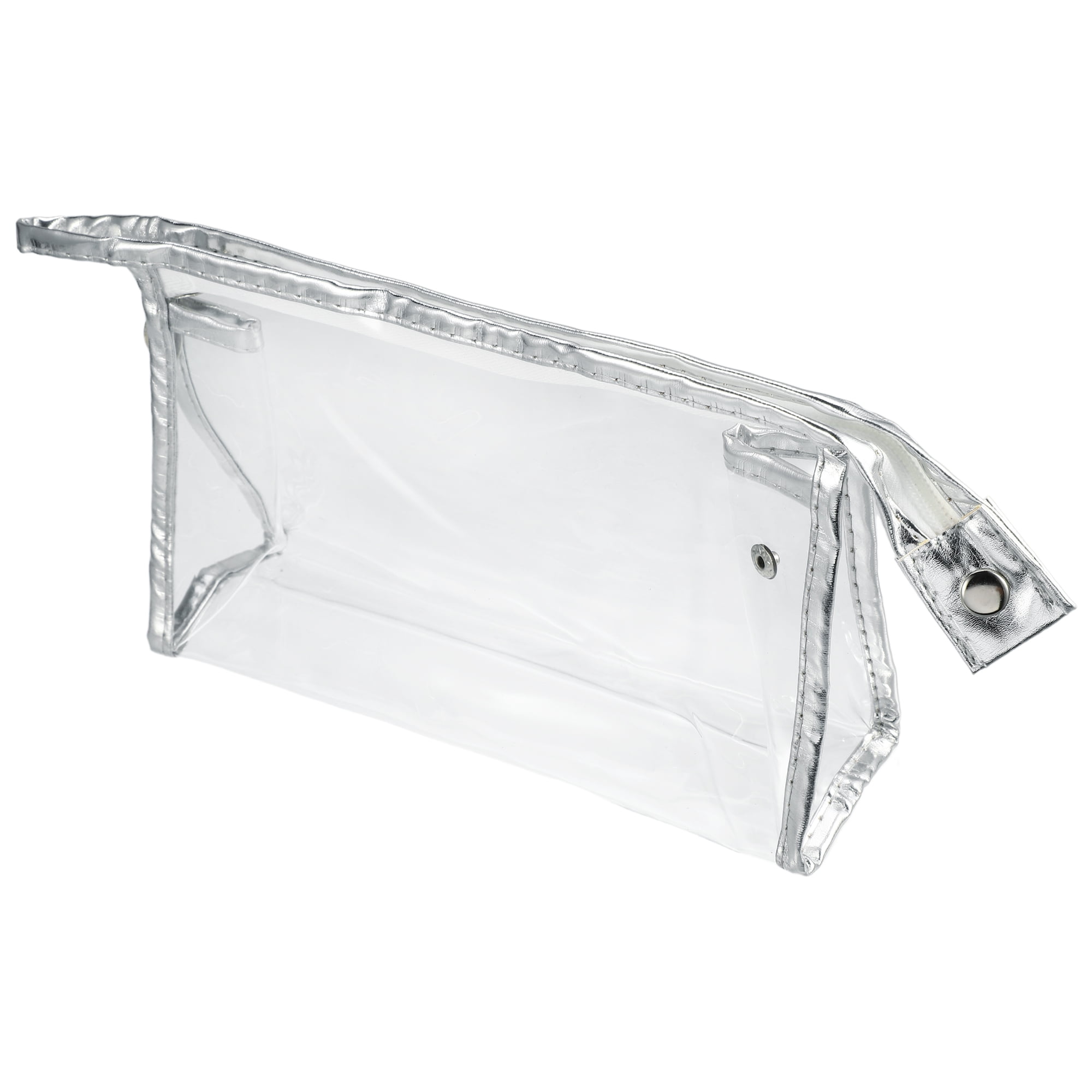 Unique Bargains 1Pc Transparent Waterproof Polyvinyl Chloride Toiletry Bag Silver