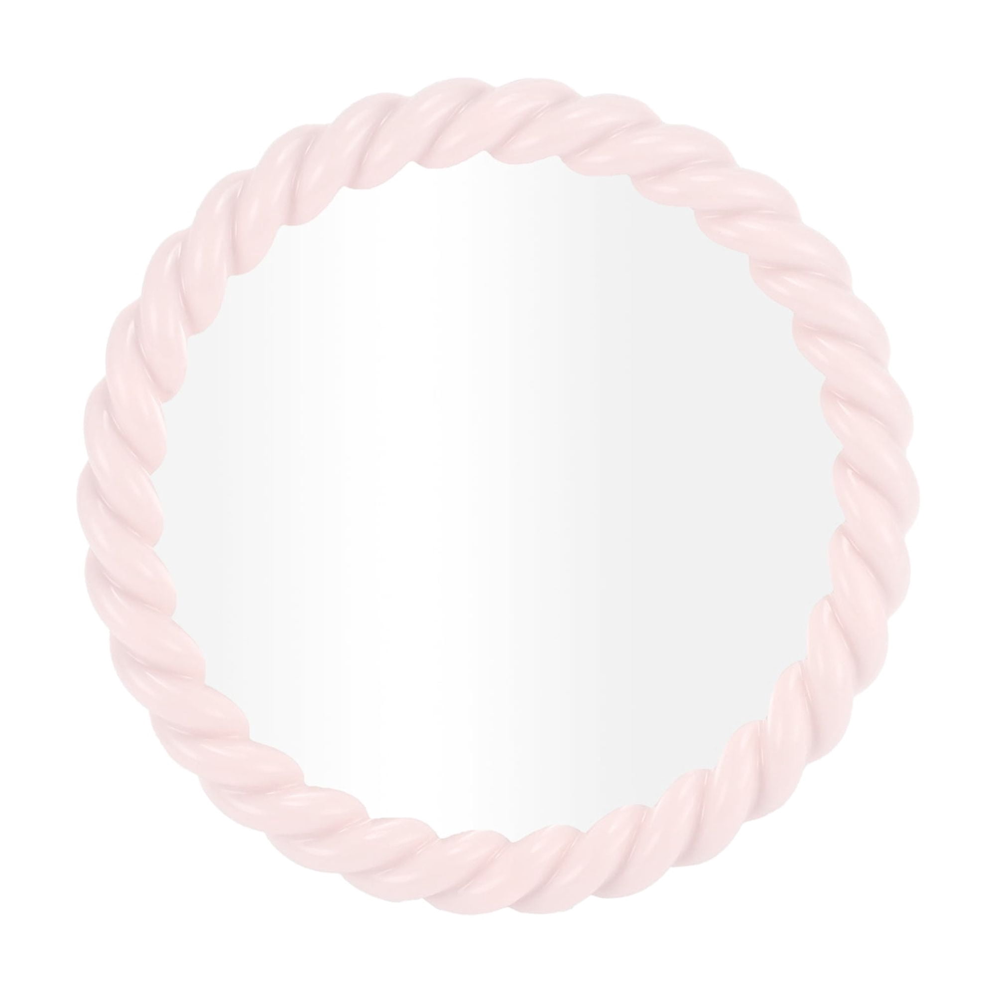 Unique Bargains 1Pc Twisted Round Shape Desktop Cosmetic Mirror Pink
