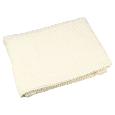 Unique Bargains 1Pc Waffle Weave Pattern Soft Absorbent Cotton Bath Towel Beige 55.12''x27.56'' for Bathroom Shower