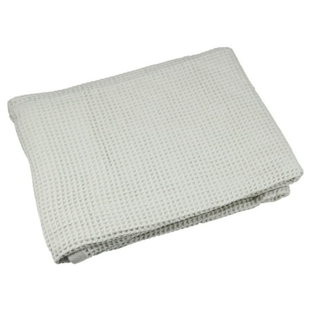 Unique Bargains 1Pc Waffle Weave Pattern Soft Absorbent Cotton Bath Towel Gray 55.12''x27.56'' for Bathroom Shower