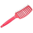 thumbnail image 1 of Unique Bargains 1Pc Wide Curved Vented Hair Brush Detangle Brush for Tangles and Knots Hair Brush for Men and Women Rose Red, 1 of 7