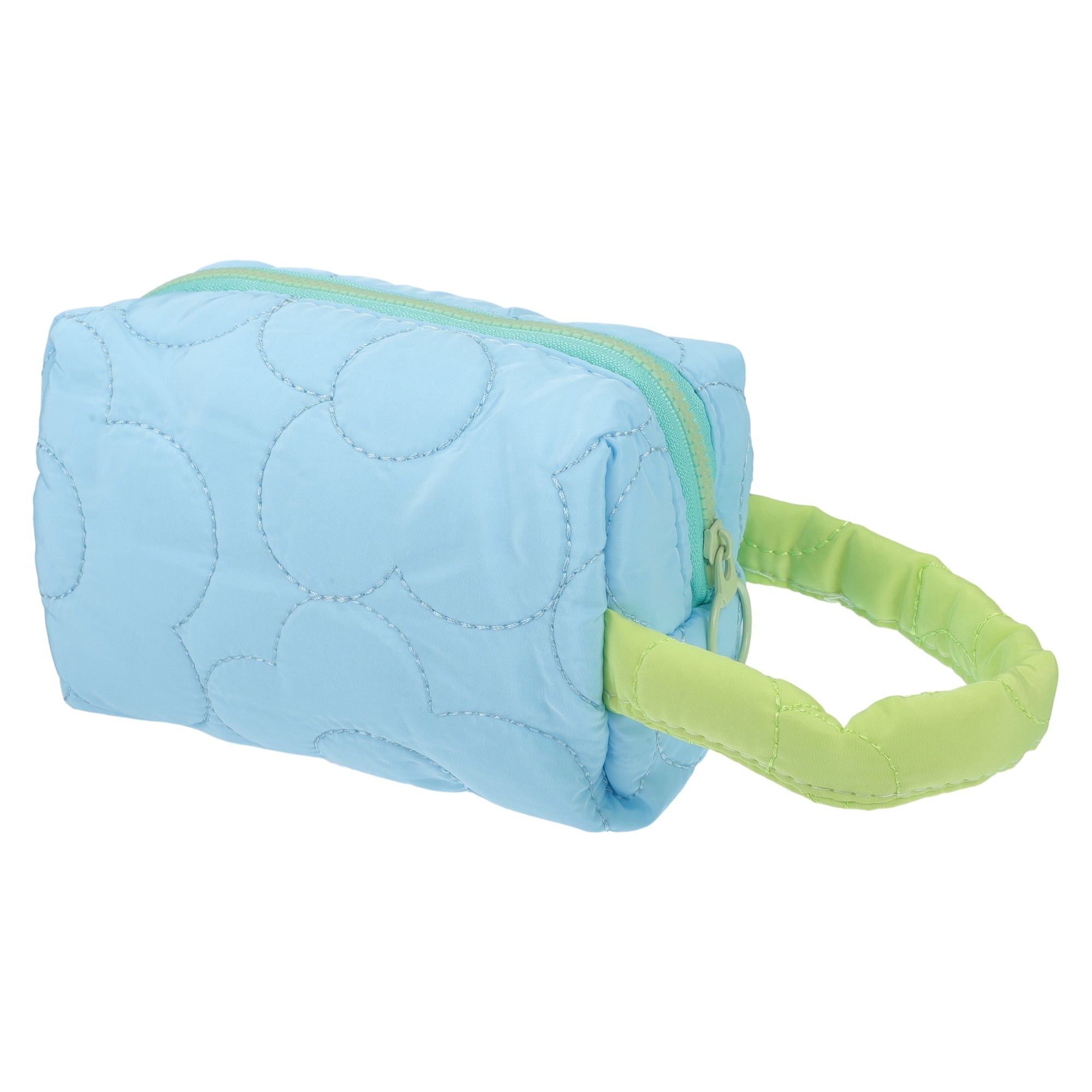Unique Bargains 1Pc Women Durable Flower Cosmetic Bag for Outdoor Activities Blue