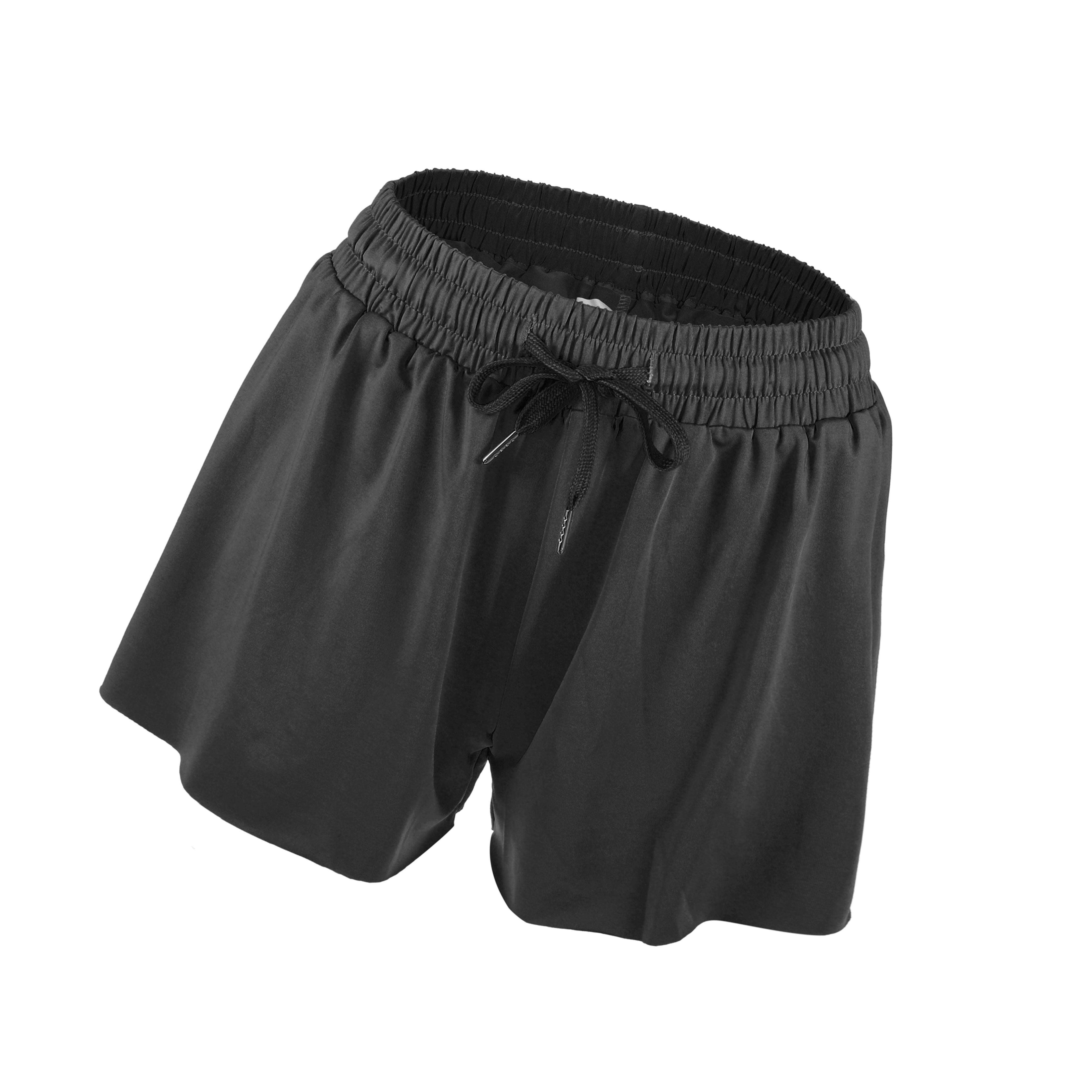 Unique Bargains 1Pcs Women Flowy Running Shorts Casual High Waisted Workout Shorts M Black