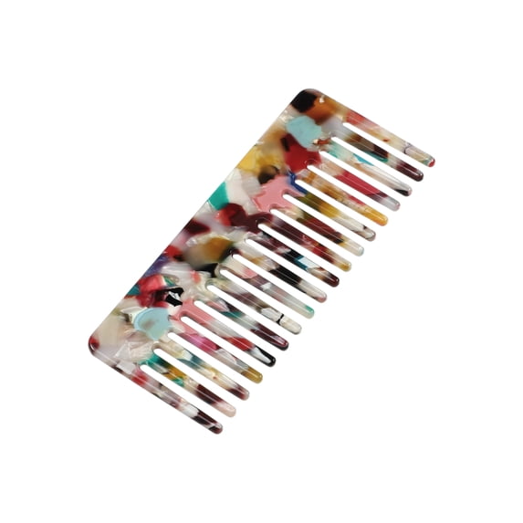 Unique Bargains 1Pc Women Heat Resistant Wide Tooth Comb Assorted Color