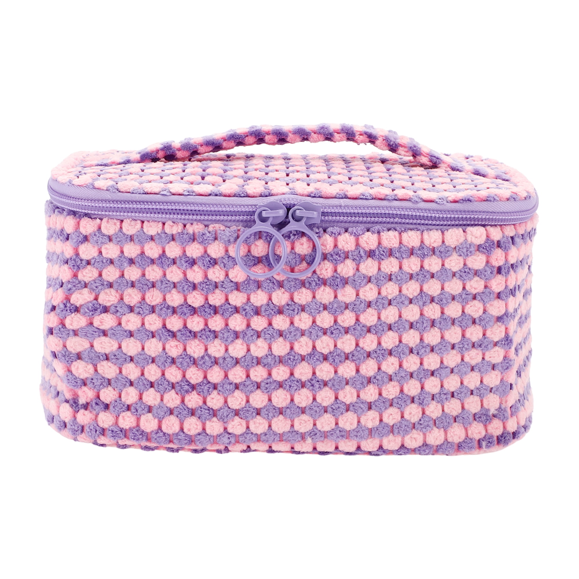 Unique Bargains 1Pc Women Plush Travel Storage Makeup Bag for Outdoor Activities Purple