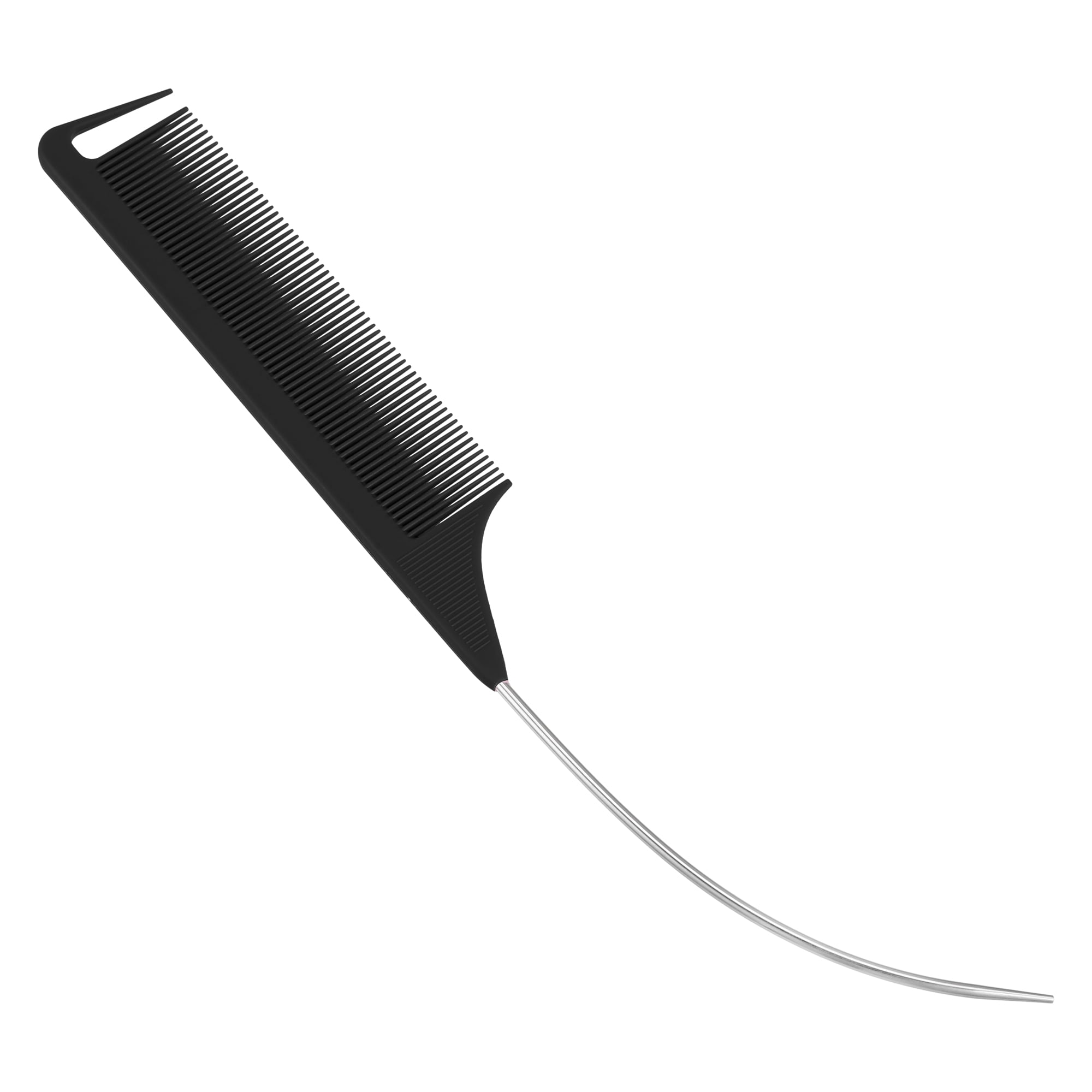Unique Bargains 1Pc Women Rat Tail Comb for Curly Thick Thin Dry Hair Black